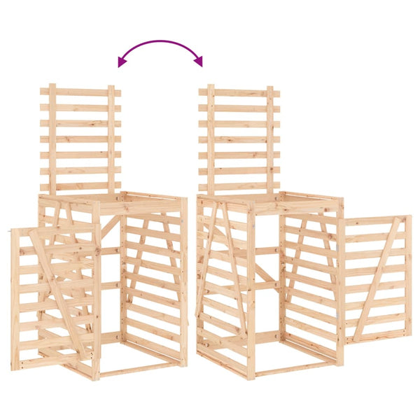 vidaXL Wheelie Bin Storage for 4 Bins Solid Pine Wood