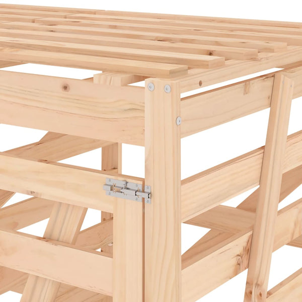 vidaXL Wheelie Bin Storage for 4 Bins Solid Pine Wood
