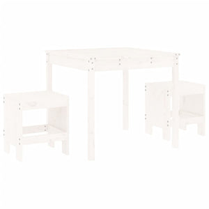 vidaXL 3-Piece Garden Bistro Set White Solid Pine Wood