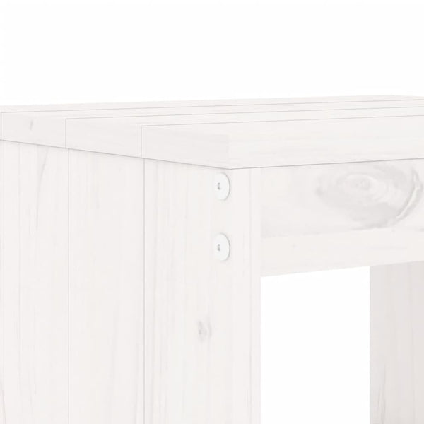 vidaXL 3-Piece Garden Bistro Set White Solid Pine Wood