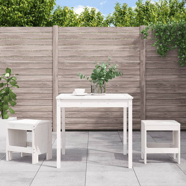 vidaXL 3-Piece Garden Bistro Set White Solid Pine Wood