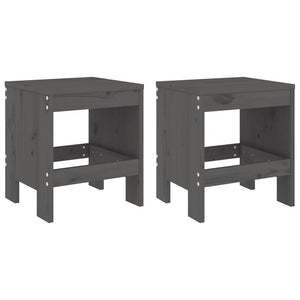 vidaXL 3-Piece Garden Bistro Set Gray Solid Pine Wood