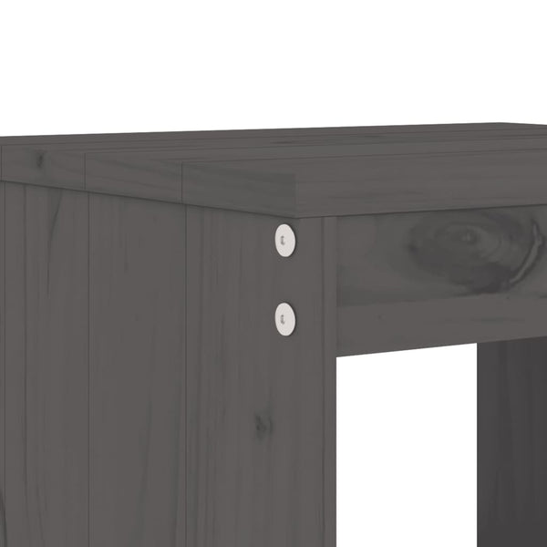 vidaXL 3-Piece Garden Bistro Set Gray Solid Pine Wood