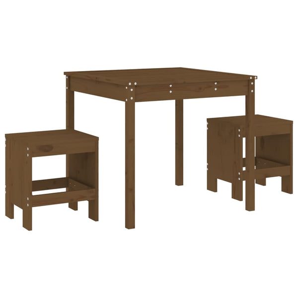 vidaXL 3-Piece Garden Bistro Set Honey Brown Solid Pine Wood
