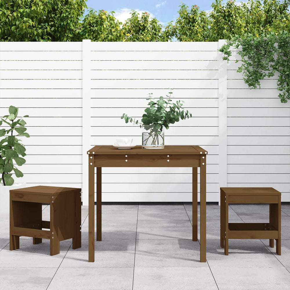 vidaXL 3-Piece Garden Bistro Set Honey Brown Solid Pine Wood