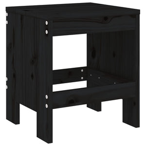 vidaXL 3-Piece Garden Bistro Set Black Solid Pine Wood