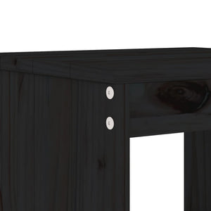vidaXL 3-Piece Garden Bistro Set Black Solid Pine Wood