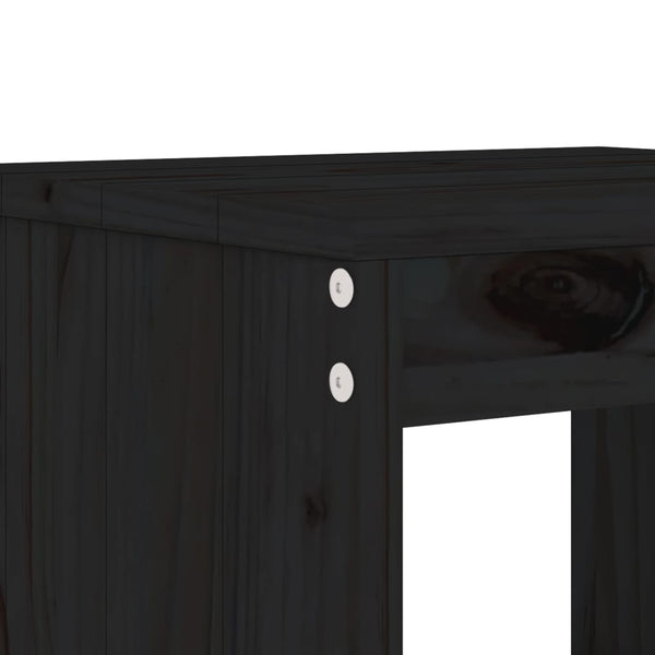 vidaXL 3-Piece Garden Bistro Set Black Solid Pine Wood