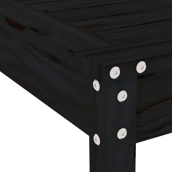 vidaXL 3-Piece Garden Bistro Set Black Solid Pine Wood