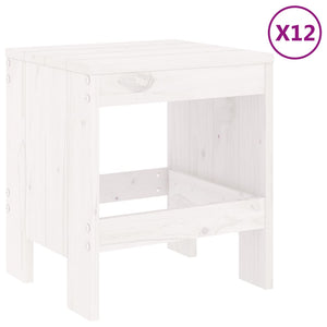 vidaXL 13-Piece Garden Dining Set White Solid Pinewood