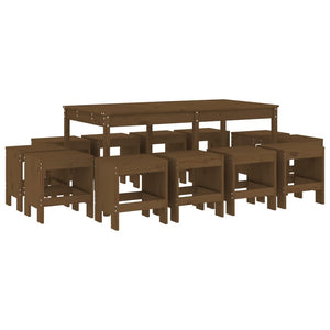 vidaXL 13-Piece Garden Dining Set Honey Brown Solid Pine Wood