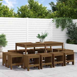 vidaXL 13-Piece Garden Dining Set Honey Brown Solid Pine Wood