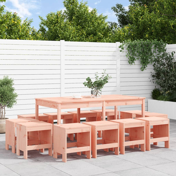 vidaXL 13-Piece Solid Douglas Fir Garden Dining Set