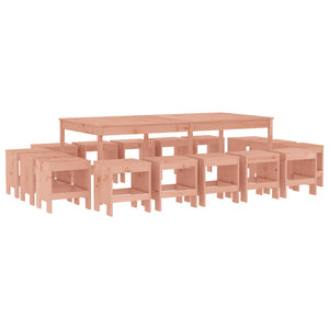 vidaXL 17-piece Garden Dining Set Solid Douglas Fir Wood