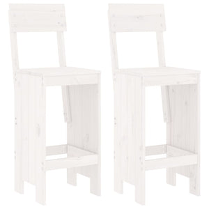 vidaXL 3-Piece Garden Bar Set White Solid Pinewood