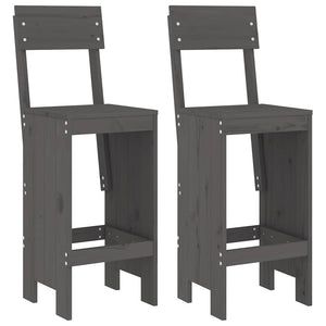 vidaXL 3-Piece Garden Bar Set Grey Solid Pine Wood