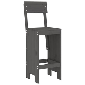vidaXL 3-Piece Garden Bar Set Grey Solid Pine Wood