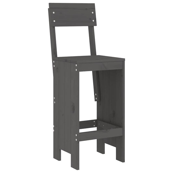 vidaXL 3-Piece Garden Bar Set Grey Solid Pine Wood