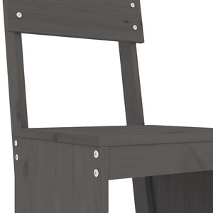 vidaXL 3-Piece Garden Bar Set Grey Solid Pine Wood