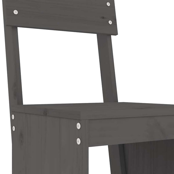 vidaXL 3-Piece Garden Bar Set Grey Solid Pine Wood