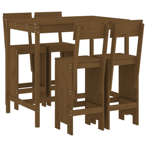 vidaXL 5-Piece Garden Bar Set Honey Brown Solid Pine Wood