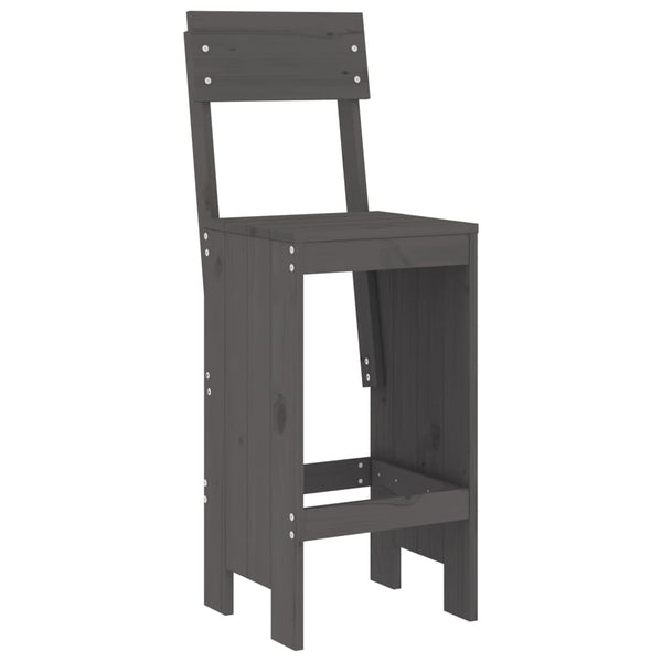 vidaXL 7-Piece Garden Bar Set Grey Solid Pine Wood