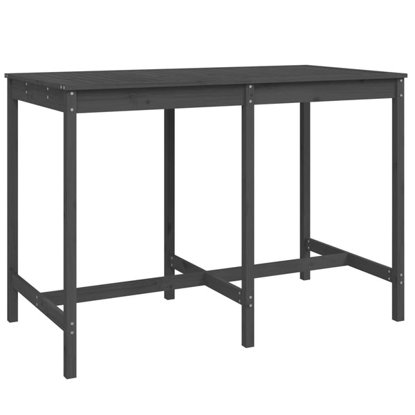 vidaXL 7-Piece Garden Bar Set Grey Solid Pine Wood