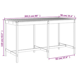 vidaXL 9-piece Outdoor Bar Set Grey Solid Pine Wood