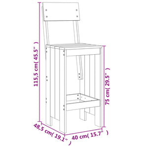 vidaXL 9-piece Outdoor Bar Set Grey Solid Pine Wood