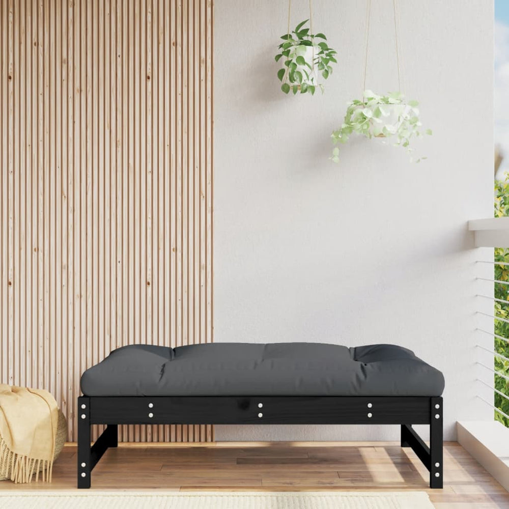 vidaXL Garden Stool Black 120x80 cm Solid Pine