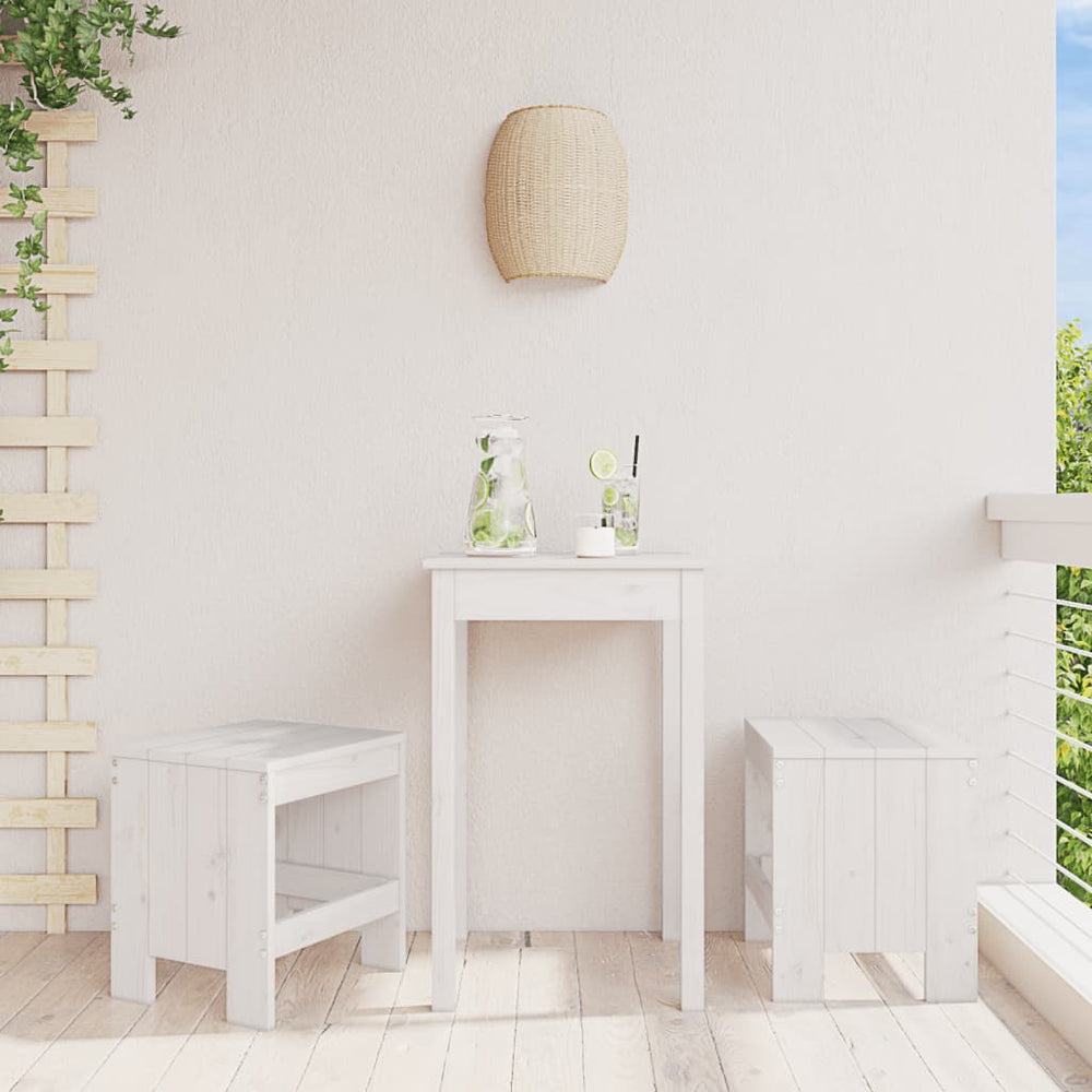 vidaXL Garden Stools 2 pcs White 40x36x45 cm Solid Pine Wood
