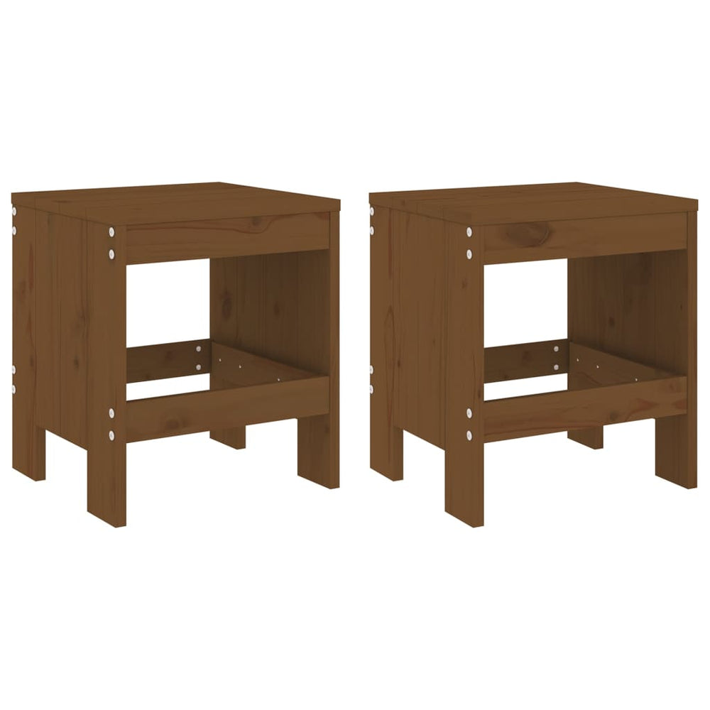 vidaXL Garden Stools 2 pcs Honey Brown 40x36x45 cm Solid Pine Wood