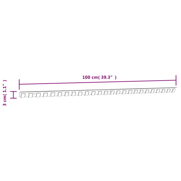 vidaXL Strip Curtain Hook Strip Silver 1 m Stainless Steel