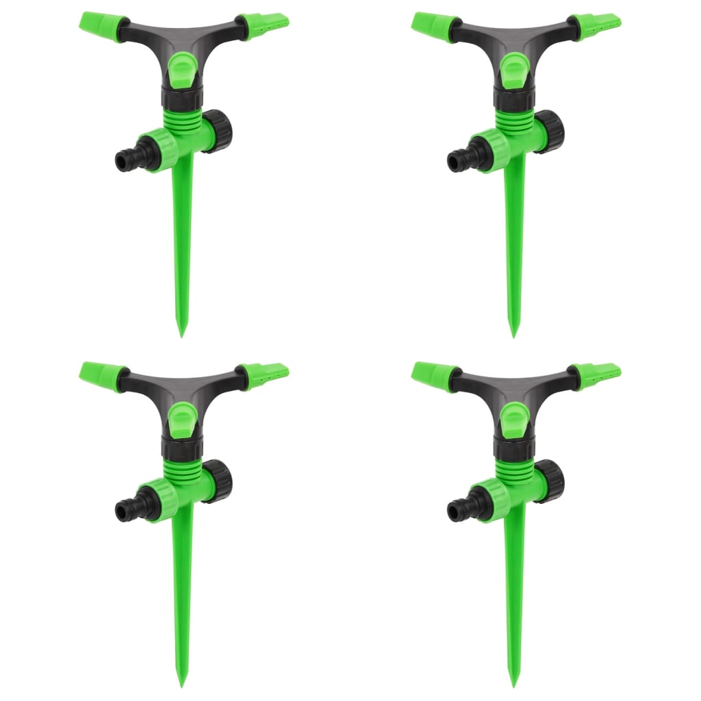 vidaXL Rotating Sprinkler 4 pcs. Green and Black 16x13.5x25.5 cm ABS PP