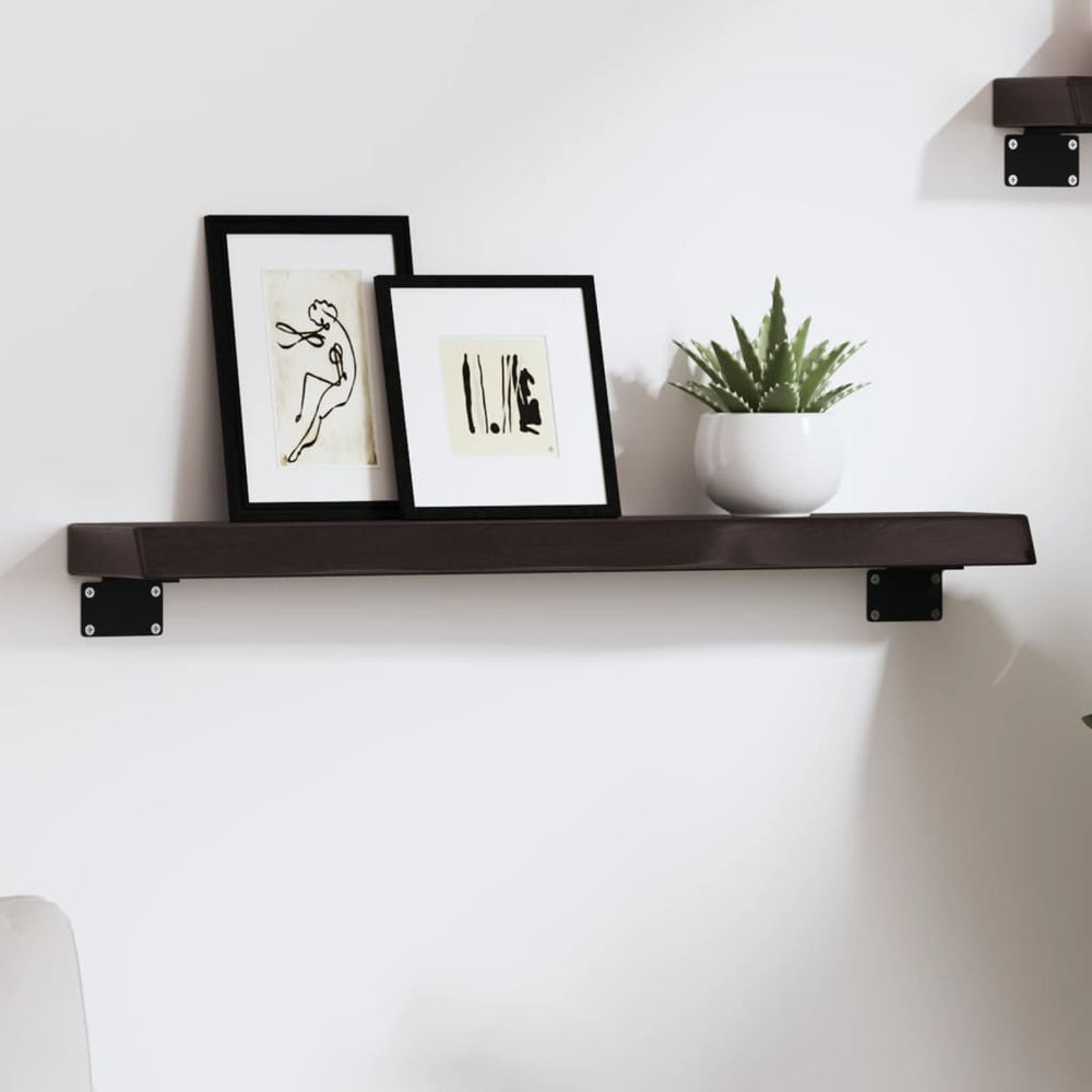 vidaXL Wall Shelf Dark Brown 60x10x4 cm Solid Oak Treated