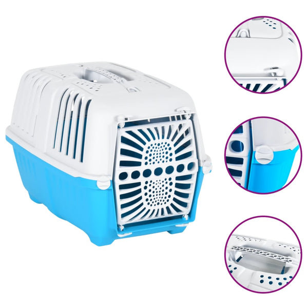 vidaXL Pet Carrier White Blue 48x31.5x33 cm Polypropylene