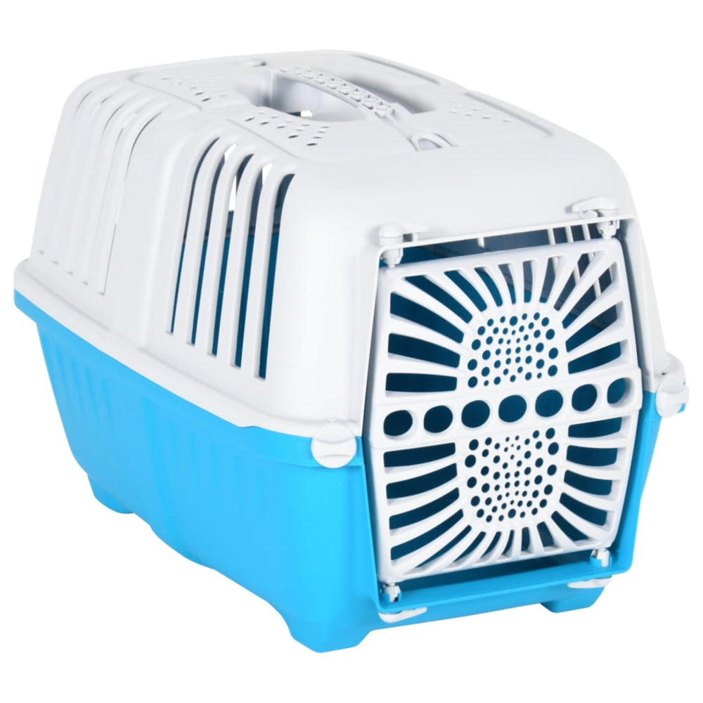 vidaXL Pet Carrier White Blue 48x31.5x33 cm Polypropylene