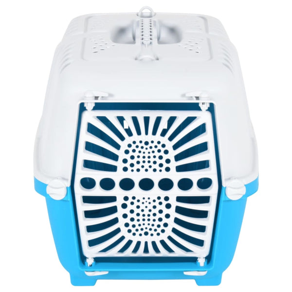 vidaXL Pet Carrier White Blue 48x31.5x33 cm Polypropylene