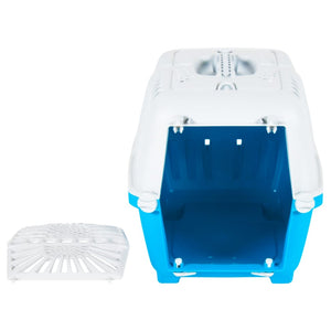 vidaXL Pet Carrier White Blue 48x31.5x33 cm Polypropylene