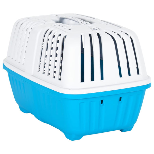vidaXL Pet Carrier White Blue 48x31.5x33 cm Polypropylene