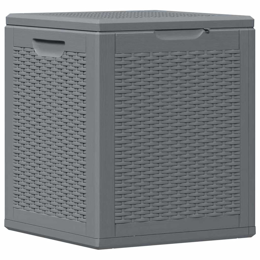 vidaXL Garden Storage Box Grey PP Rattan 90 L