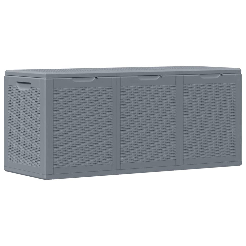 vidaXL Garden Storage Box Grey PP Rattan 270 L