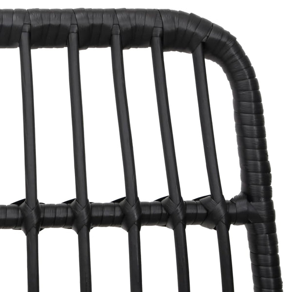 vidaXL 3-pc. Garden Dining Set Black Poly Rattan
