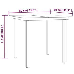 vidaXL 3-pc. Garden Dining Set Black Poly Rattan