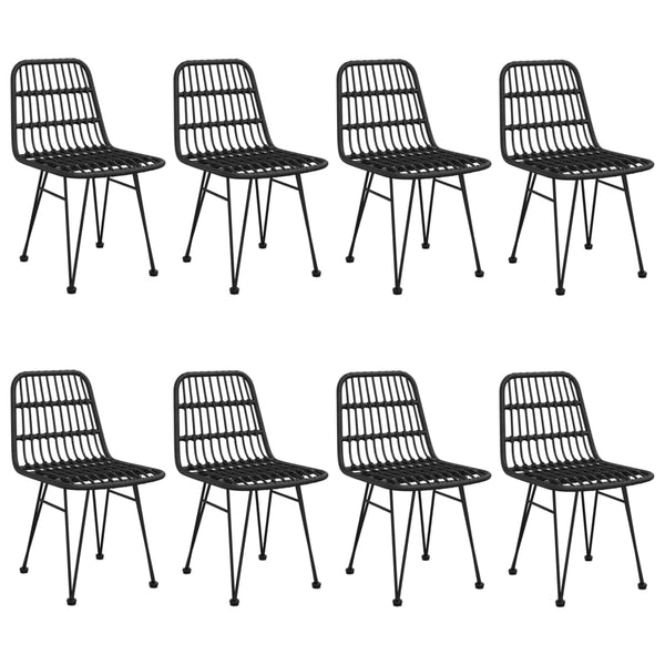 vidaXL 9-piece Garden Dining Set Black Poly Rattan