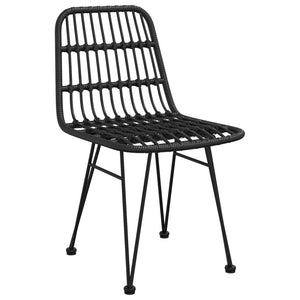 vidaXL 9-piece Garden Dining Set Black Poly Rattan