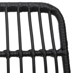 vidaXL 9-piece Garden Dining Set Black Poly Rattan