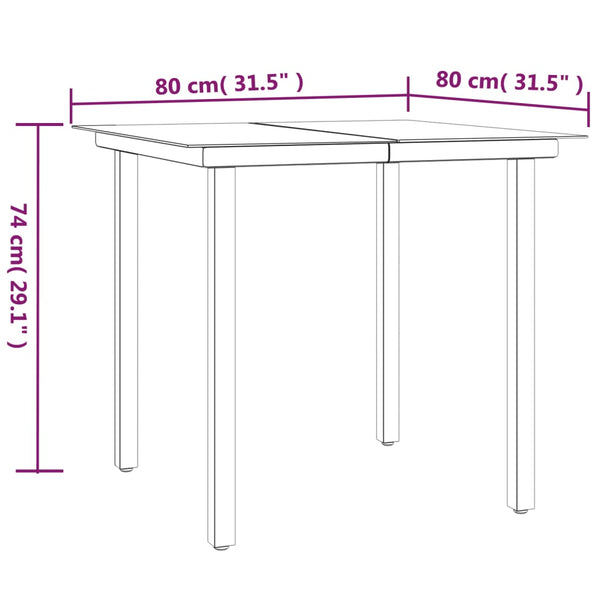 vidaXL 3-Piece Garden Dining Set with Cushions Black and Grey Poly Rattan