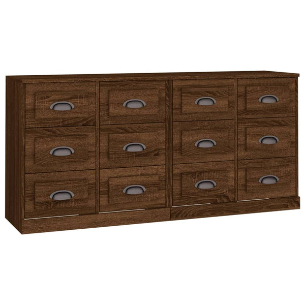 vidaXL Sideboards 2 pcs. Brown Oak Look Engineered Wood