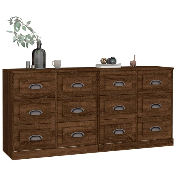 vidaXL Sideboards 2 pcs. Brown Oak Look Engineered Wood